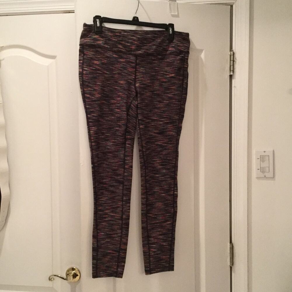 Tangerine M workout pant black multi color worn 1
